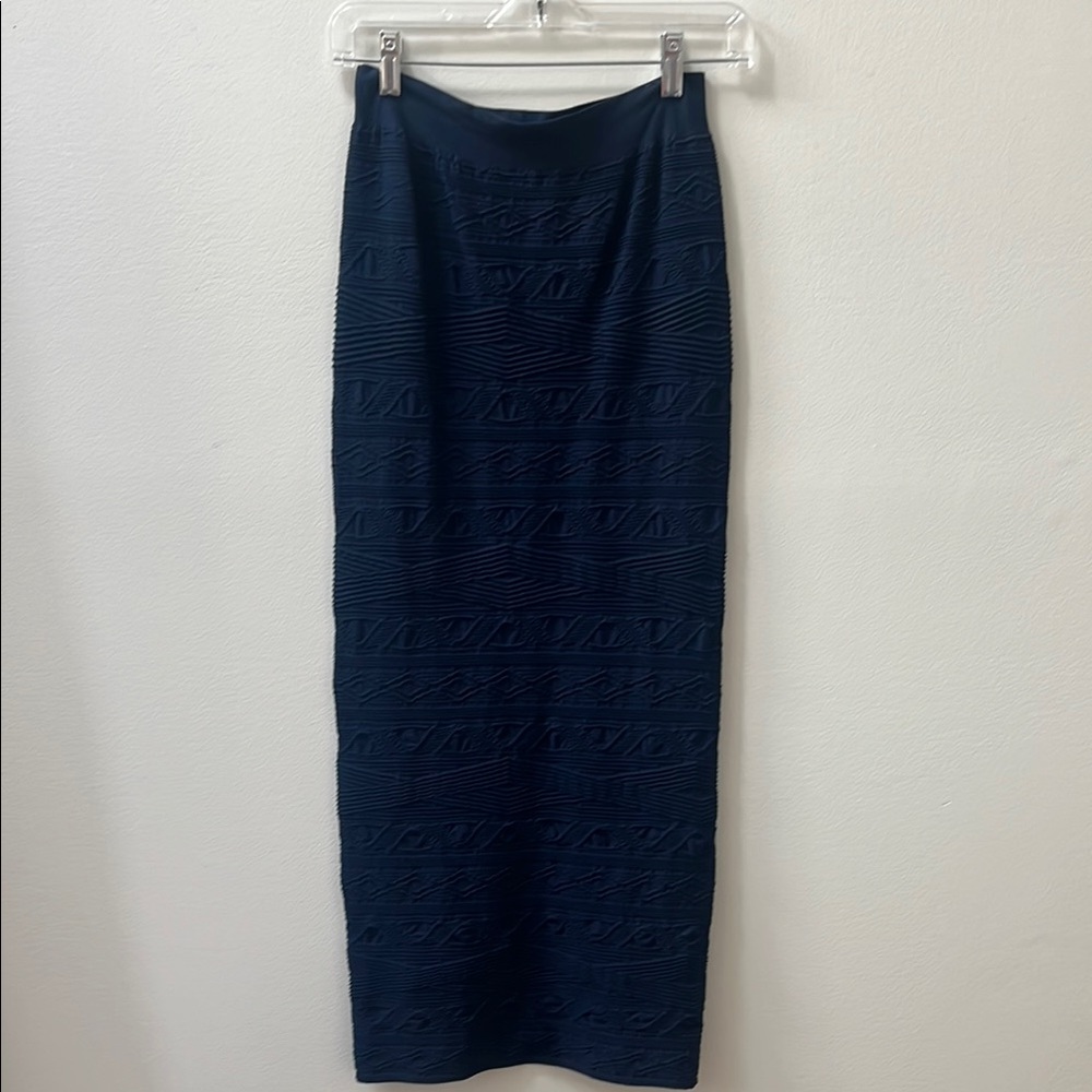 Stylish Navy Blue Textured Skirt